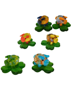 Glasschwein, gesprenkelt auf Glasklee, gross (VPE 24)