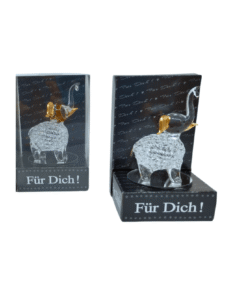 Alternative view of Glaselefant Goldohr auf Spiegel (VPE 10)