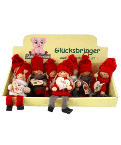 Alternative view of Wichtel mit Holzherz,sortiert (VPE 10)