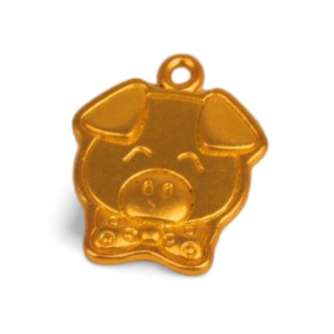 Metalltalis mattgold, Schwein (VPE 100)