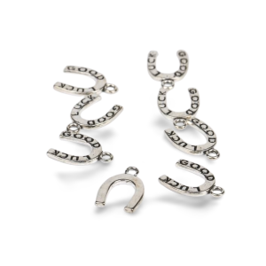 Metalltalis silber, Hufeisen "Good Luck (VPE 100)