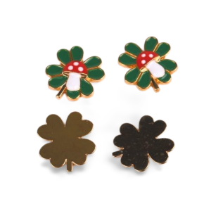 Edelmetallkleeblatt vergoldet mit Marienkäfer (VPE 100)