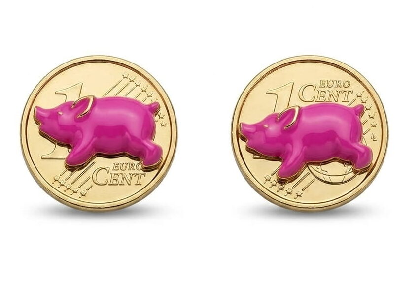 Goldmünze mit Schwein (VPE 50)