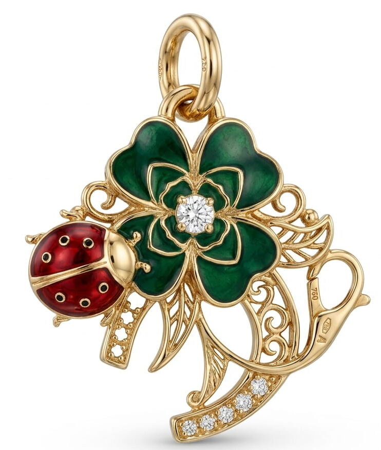 Metalltalis Hufeisen mit Kleeblatt (VPE 50)