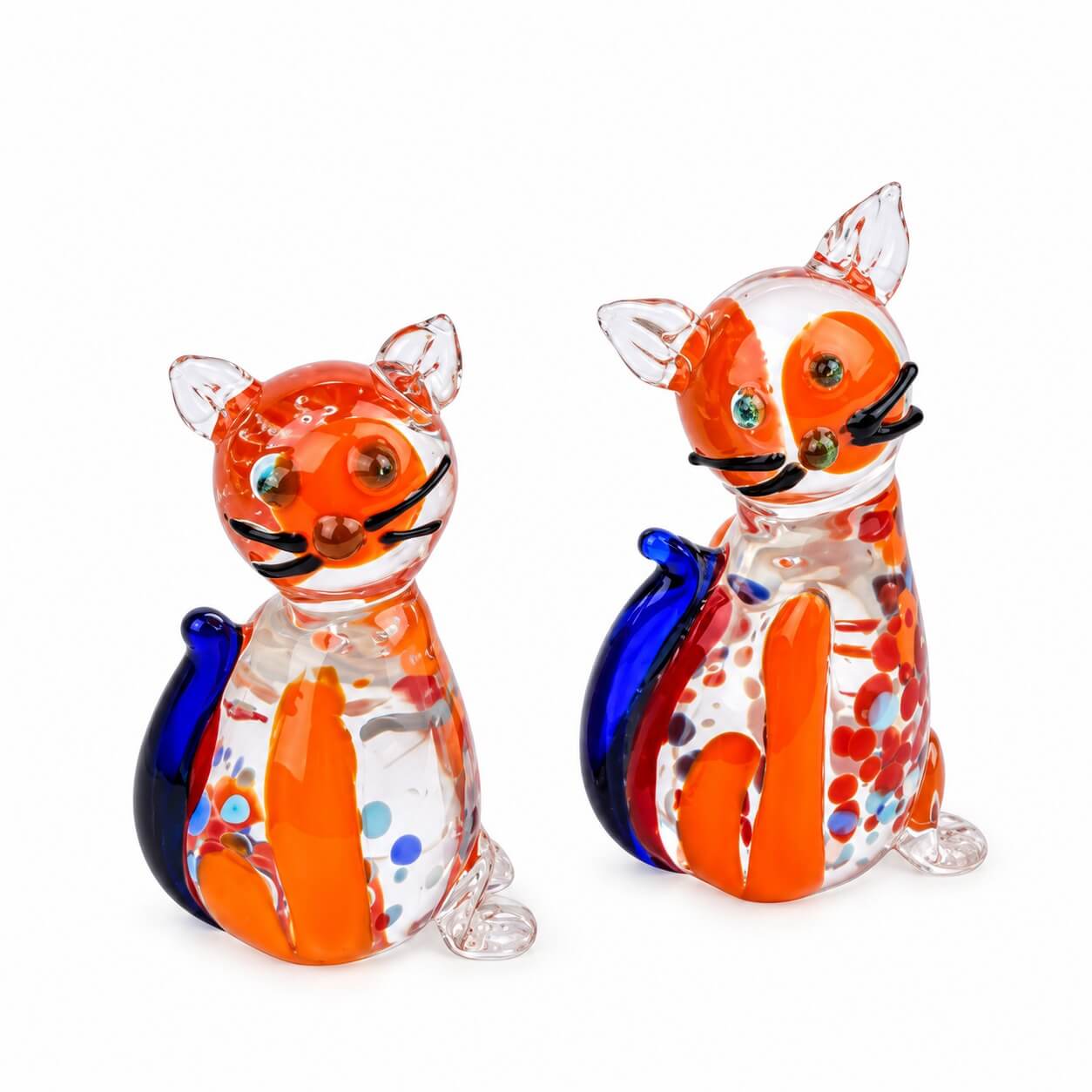 Glaskatze mit blauen Augen, 6cm (VPE 1)