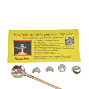 Silvester Zinnguss 4 Stk. mit Löffel (VPE 1)