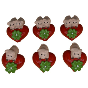 Schweine auf rotem Herz (VPE 15)