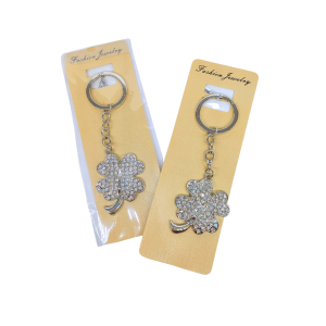 Schüsselanhänger Kleeblatt glitzernd (VPE12)