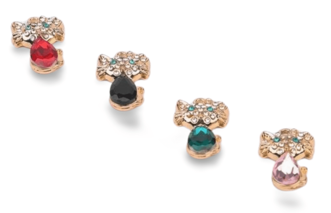 Metalltalis Katze mit Diamantimitation (VPE 50)