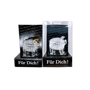 Glasschwein Ohren gold/silber (VPE 10)