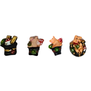 4 Glücksbringer sortiert mit Klebepunkt (VPE 48)