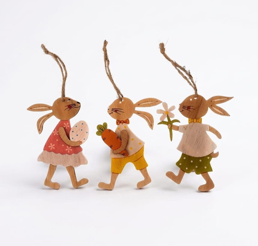 Holz Osterhase bunt gross. verschiedene Motive