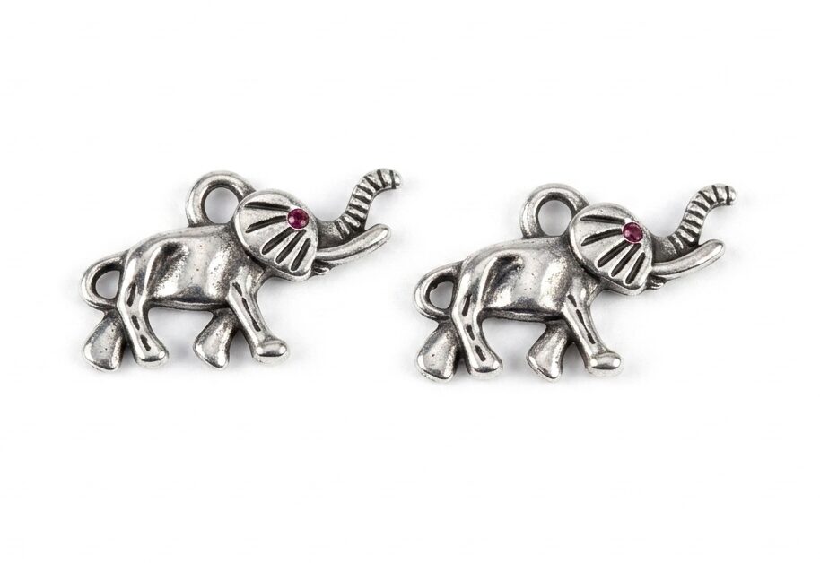 Metalltalis silber, Elefant lang (VPE 100)