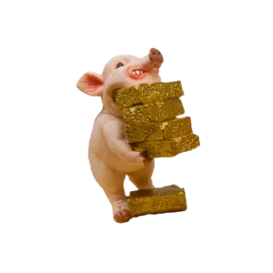 Polyschwein trägt Goldbarren (VPE 9)