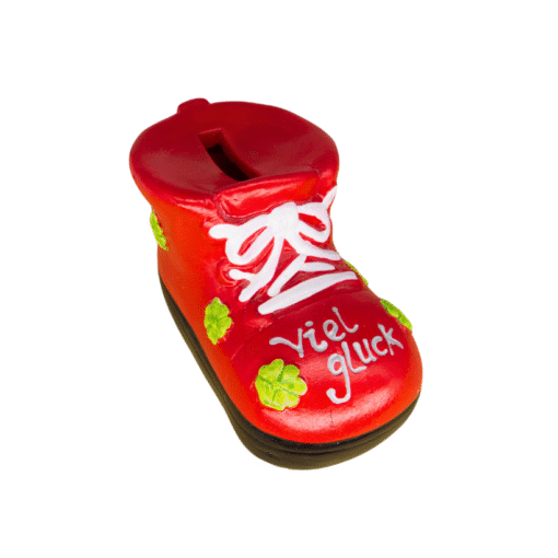 Keramiksparkasse Schuh "Viel Glück" (VPE 4)