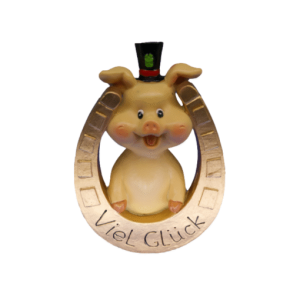 Polyschwein mit Zylinder im Hufeisen (VPE 8)