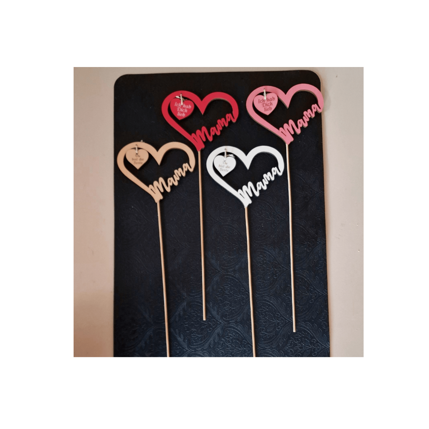 Holzherz Stecker "Mama" (VPE 12)