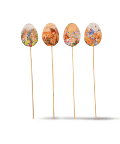 Osterhasenmotive bunt auf Holz