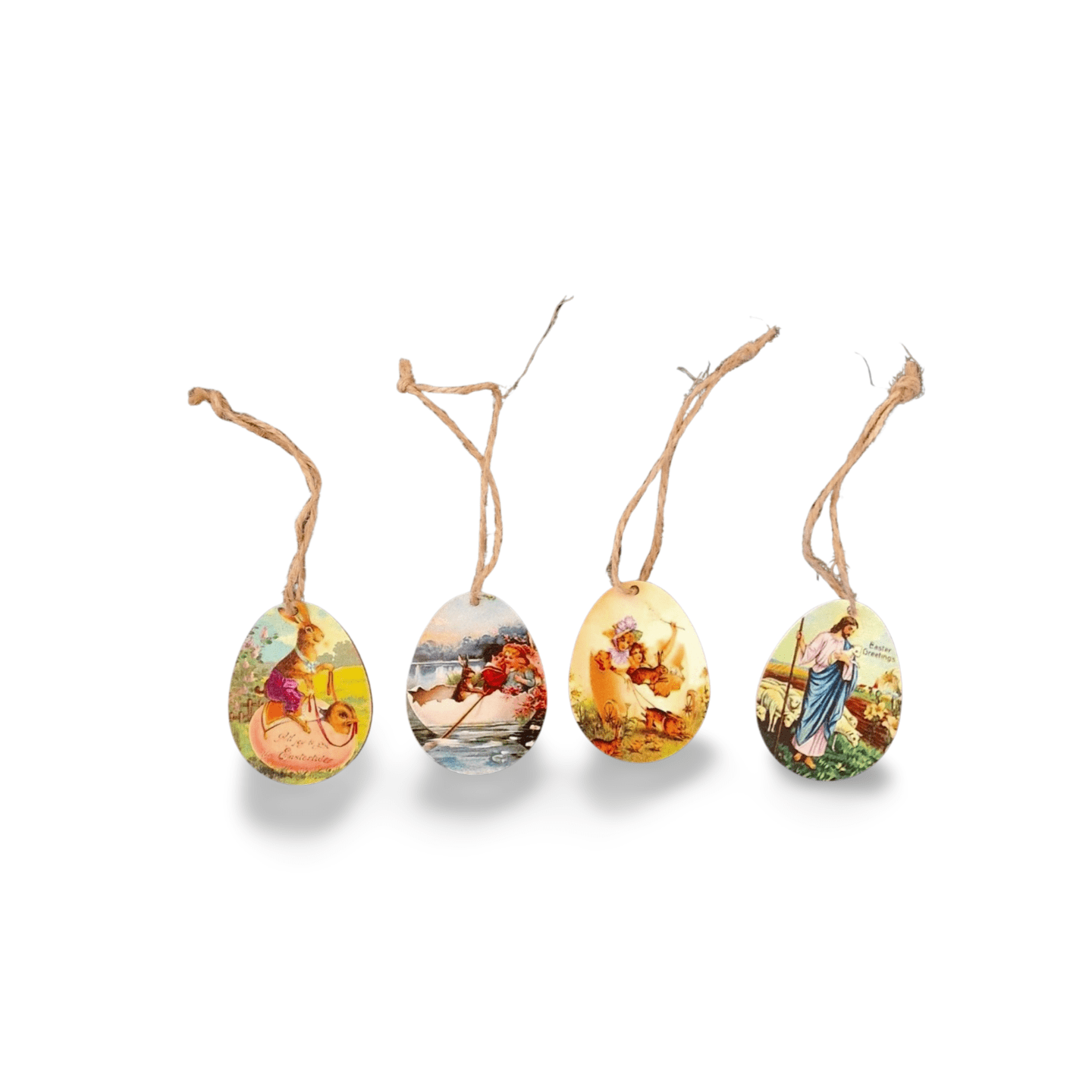 Osterhasenmotive gross bunt auf Holz