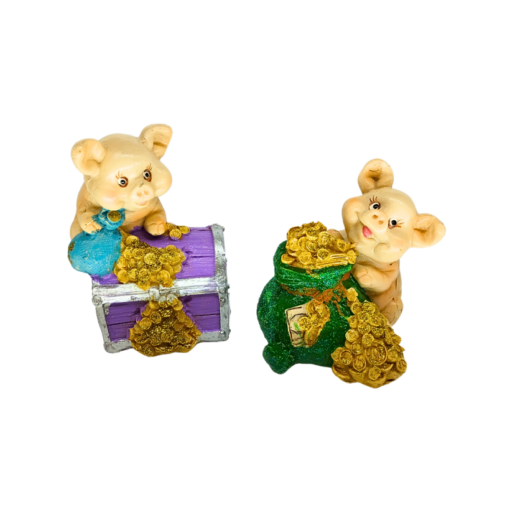 Schwein mit Goldmünzen i. Truhe/Sack (VPE 6)