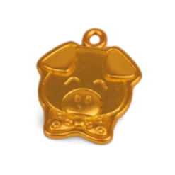 Metalltalis mattgold, Schwein (VPE 100)