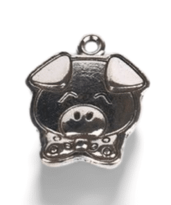 Metalltalis silber, Schwein (VPE 100)