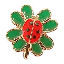 Edelmetallkleeblatt vergoldet mit Marienkäfer (VPE 100) – Bild 4