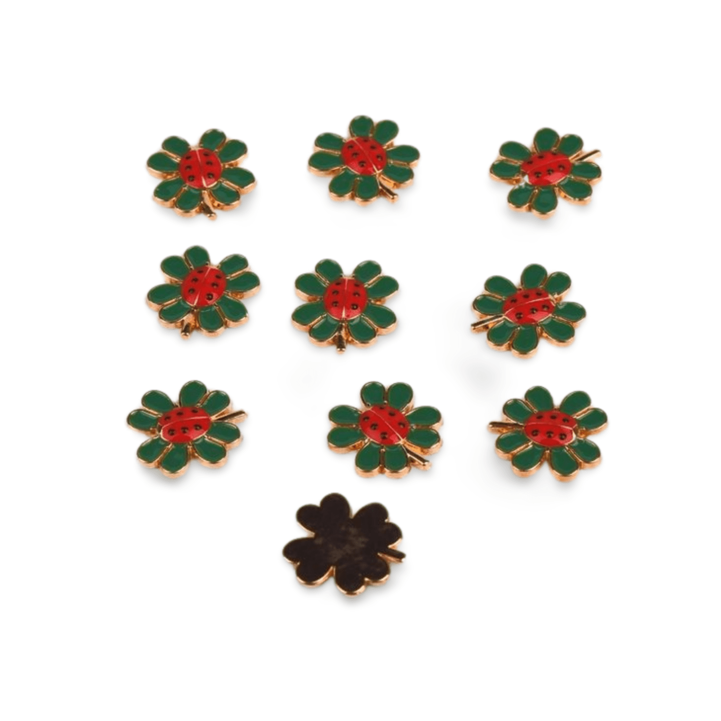 Edelmetallkleeblatt vergoldet mit Marienkäfer (VPE 100) – Bild 2