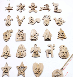 Adventkalender Holz (VPE 5 Sets)