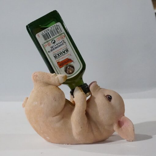 Schwein Flaschenhalter mit Klopfer od. Jägermeister