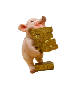 Polyschwein trägt Goldbarren (VPE 9)
